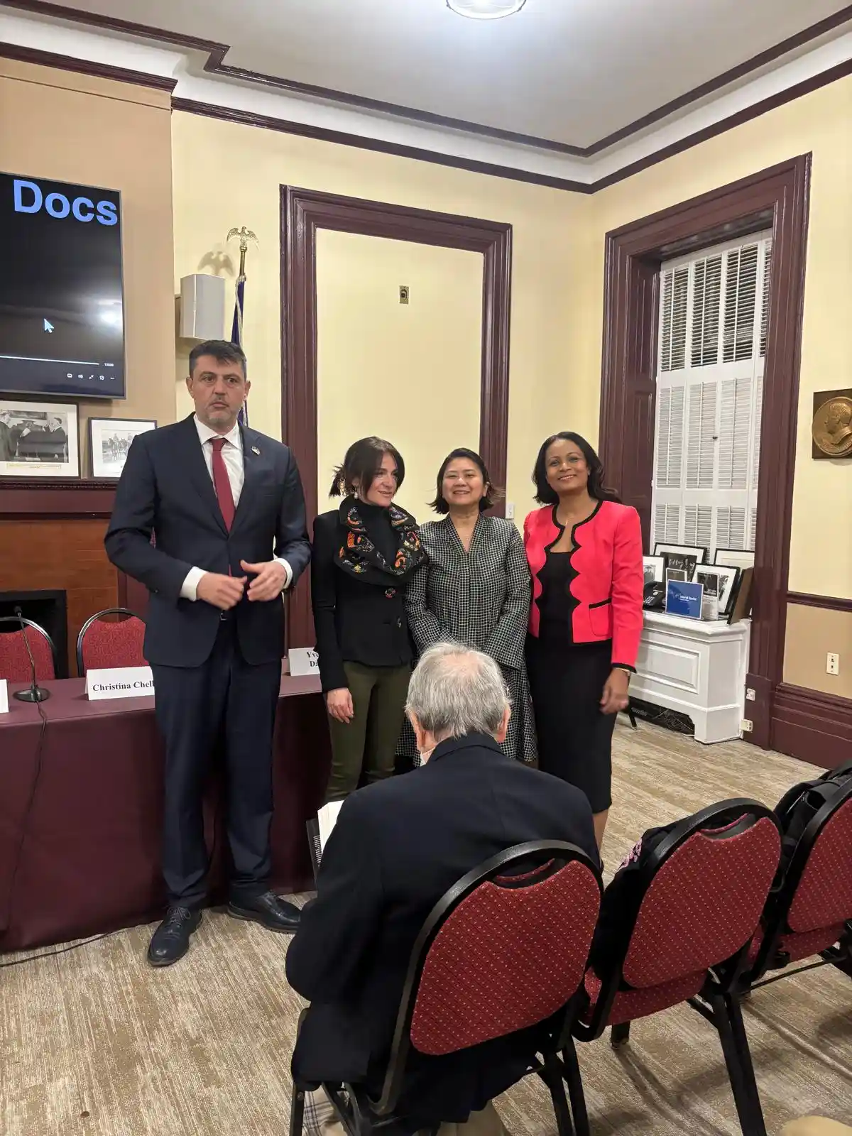 Consul General Vladimir Bozovic with Professor Sophia Romma and other officials